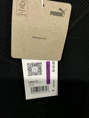 PUMA LUXE SPORT T7 KNIT CREW PUMA BLACK Size 2XL